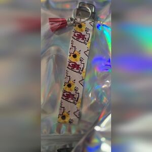 KC Chiefs Faux Leather Keychain